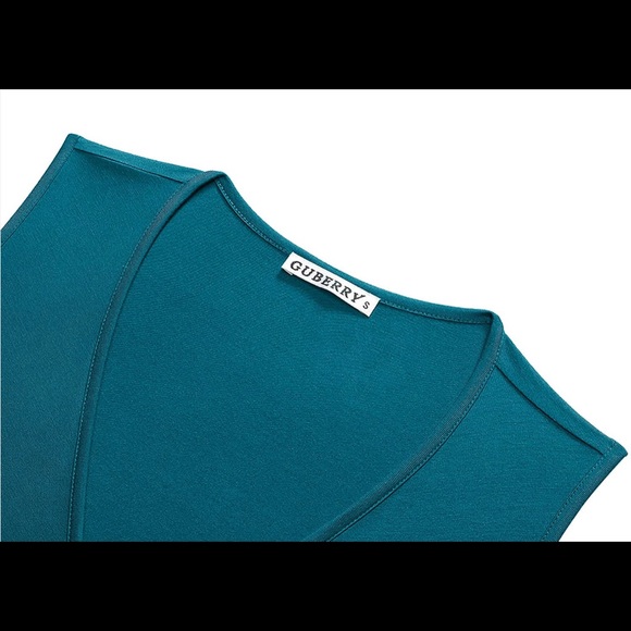 GUBERRY Women's Deep V Neck Sleeveless Unique Cross Wrap Sexy Slim Fit Tops ๐ - Picture 7 of 7